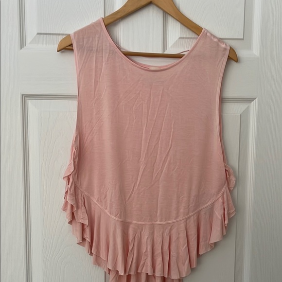 We The Free Tops - We the free Pink Ruffled Sleeveless Tank Top